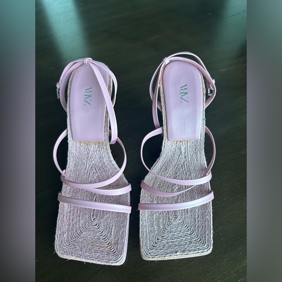 Zara pink squared toe strappy heels - Picture 5 of 5